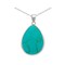 Gem And Harmony Turquoise Teardrop Pendant Necklace in Sterling Silver with Chain